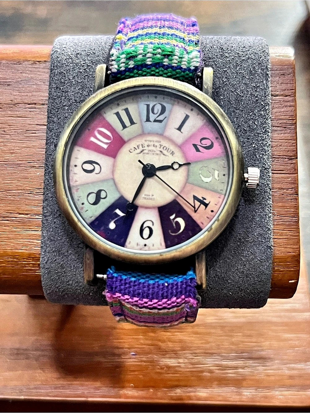 Cafe de la Tour Multicolor Striped Watch